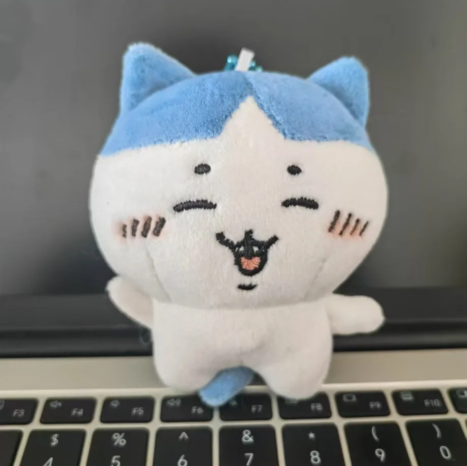 Leuke Chiikawa Hachiware blauwe kat pluche sleutelhanger Kawaii gevulde pop tas hanger mini knuffel voor meisjes cadeau decoratie