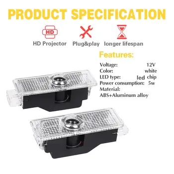 適用於 E60 E46 E61 F07 F10 F11 F18 E63 E65 E90 E92 E93 E91 F30 的 2 件裝 LED 車門投影迎賓燈/鬼影燈配件 10 最佳銷售 BMWLED燈 - №9