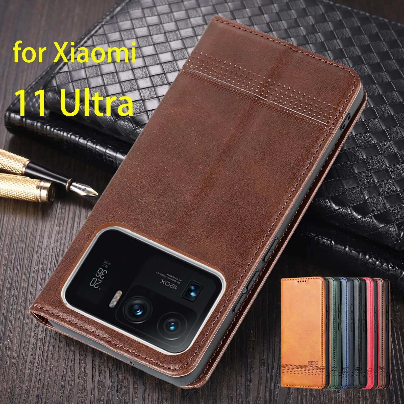 Deluxe Magnetic Adsorption Leather Fitted Case for Xiaomi Mi 11 Ultra Mi11U Flip Cover Protective Case Capa Fundas Coque