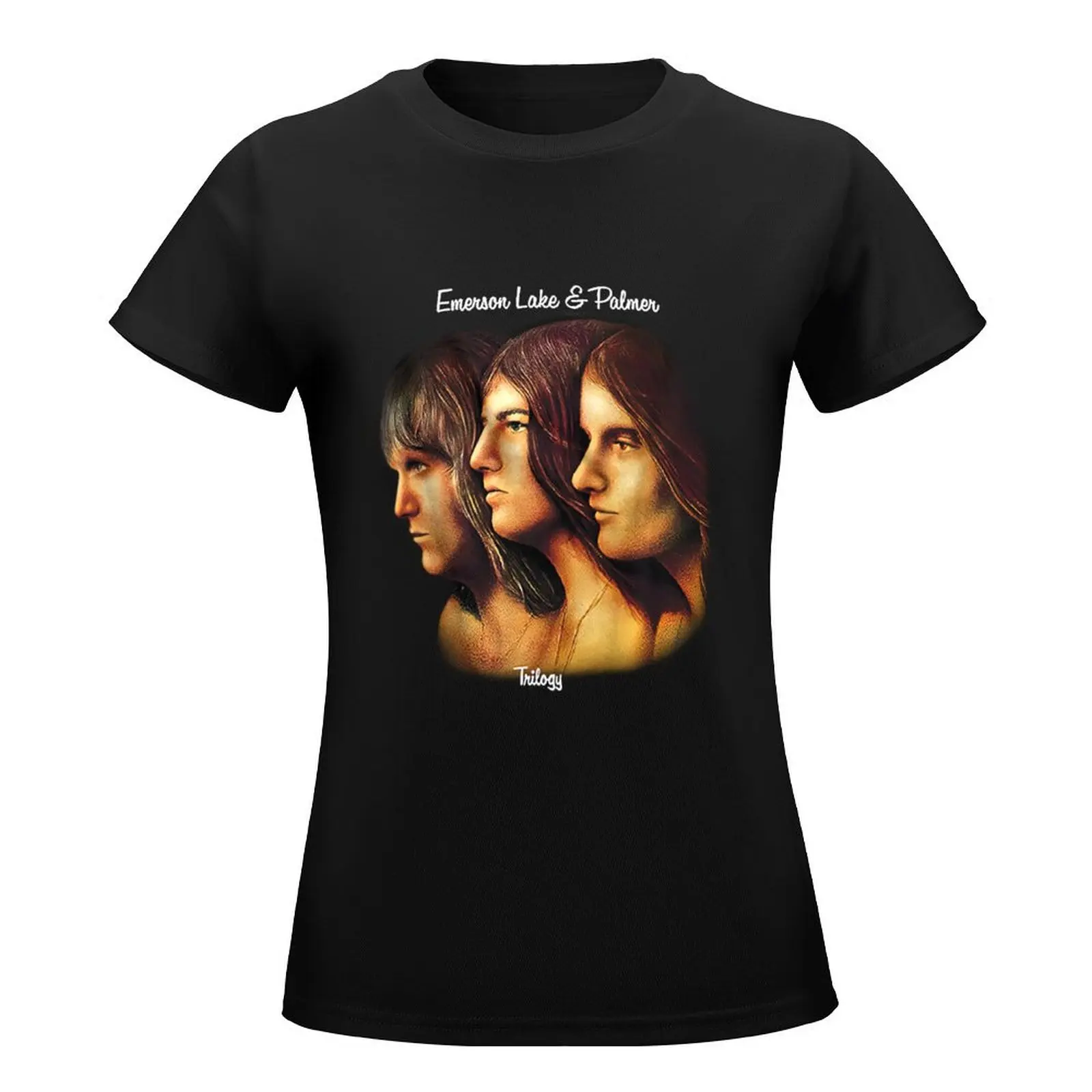 Emerson, Lake & Palmer Rock Band T-Shirt Short sleeve tee heavyweights oversized Women clothes