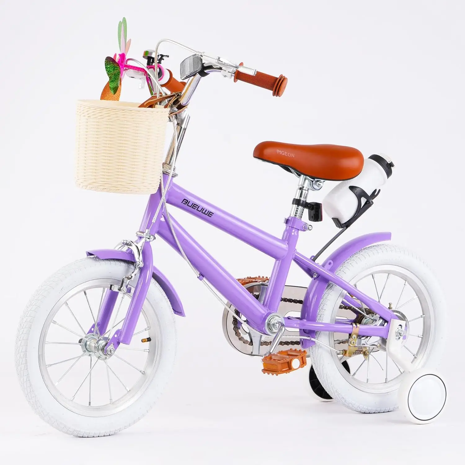 Kids Bike for Girls Ages 4-9, 16" & 20" Bicycle with Basket, Training Wheels & Water Bottle - Beginner Bike with Dual Brakes, Ad