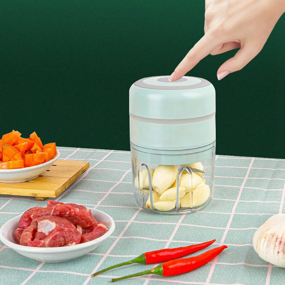 

Electric Garlic Masher Mini Chopper Vegetable Chili Meat Ginger Masher Machine USB Charging Blenders Kitchen Gadgets 100/250ml