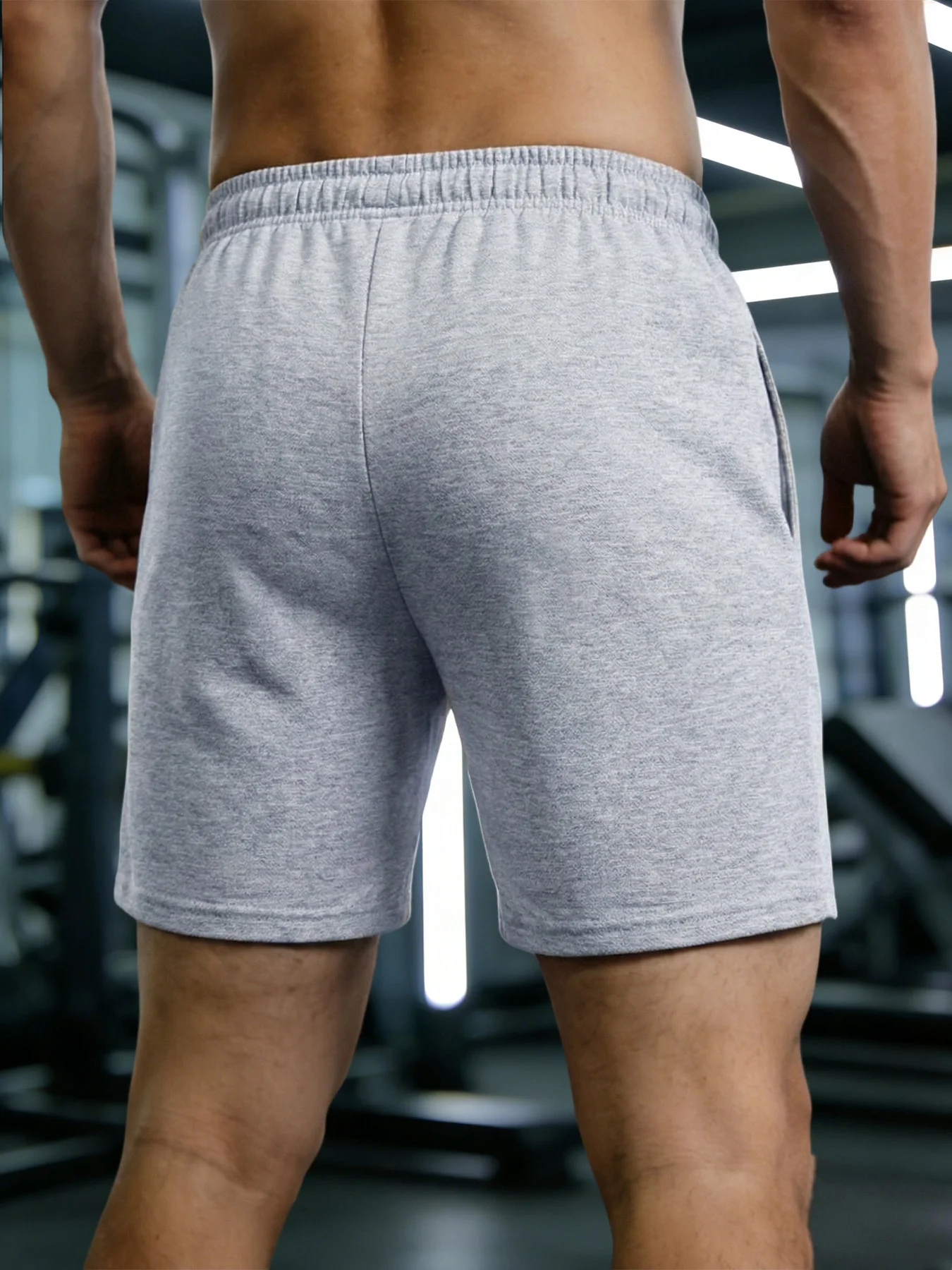 Letnie spodenki do biegania dla mężczyzn Casual Jogging Sportowe krótkie spodnie Jednokolorowe sznurki Luźne, suche spodenki sportowe na siłownię — zdjęcie 4