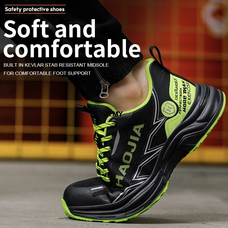 أحذية أمان رجالية جديدة أحذية رياضية بمقدمة فولاذية مقاومة للثقب ومضادة للسحق أحذية أمان للعمل خفيفة الوزن أحذية عمل للرجال #5