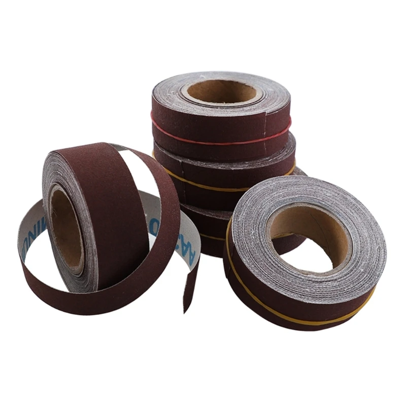 Multiple Grains Sandpaper Cloth Roll Set, 150 to 600 Grits, Aluminum Oxide, 2.5cmx6m Suitable for Wood & Metal Finishing