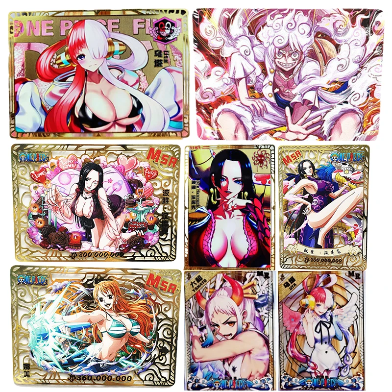 

Anime One Piece Boa Hancock Nico Robin Nami Monkey D Luffy Cartoon Collection Metal Card Toy Kids Birthday Christmas Gift