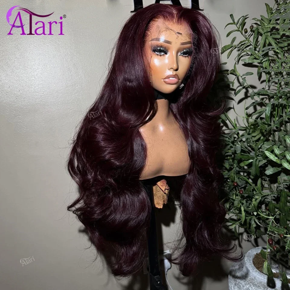 

Темные 99J Объемная волна Парики из человеческих волос 5x5 Кружевная застежка Темно-вишневые бордовые волосы Прозрачный 13x4 13x6 Парик фронтальной части шнурка Предварительно закрепленный