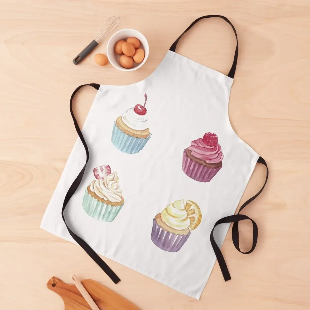 Delicious Watercolor Cupcake Desserts Art Apron Things For The Home Kitchen Things All For Kitchen And Home japanese woman Apron