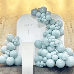 Haze Blue Balloons Garland 5/10/12/18Inch Dusty Ice Blue Balloon Arch Kit for Birthday Baby Shower Wedding Party Decor Supplies