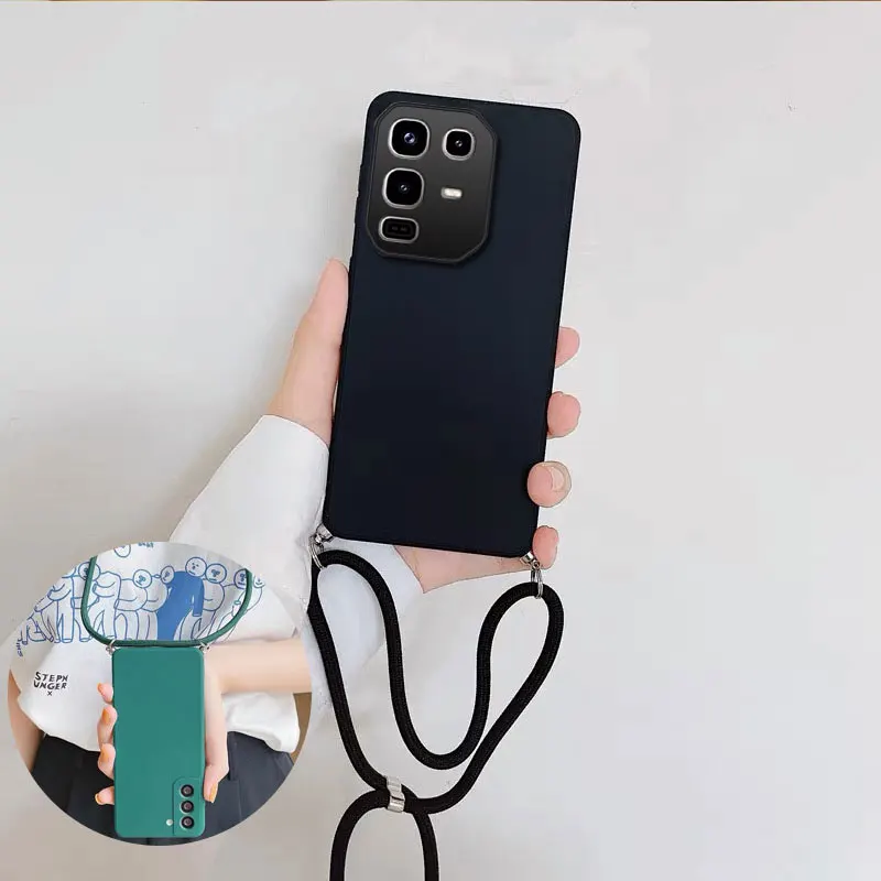 ل انفينيكس نوت 50 برو بلس 50X 5G لينة الحبل Crossbody قلادة حزام الحبل سلسلة غطاء سيليكون بولي يوريثان ل انفينيكس نوت 50S 40