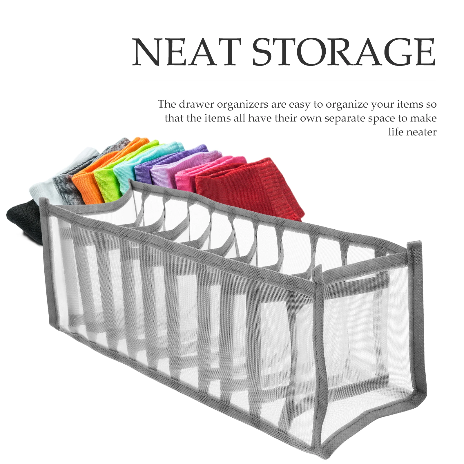

5 Pcs Clothes Storage Box Underwear Organizer Sock Drawer Closet Wardrobe Jean Bra Tidy Nylon Space Saving Compartment