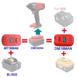 Konwerter adaptera MT18SNAP DM18SNAP do Makita do Milwaukee do M18 do baterii litowej Dewalt 18V 20V do elektronarzędzi zatrzaskowych