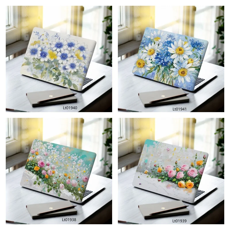 

2 шт. 15,07*10,82 дюйма картина маслом цветок наклейки для ноутбука эстетические виниловые наклейки для MacBook планшетный ПК водонепроницаемые милые поделки