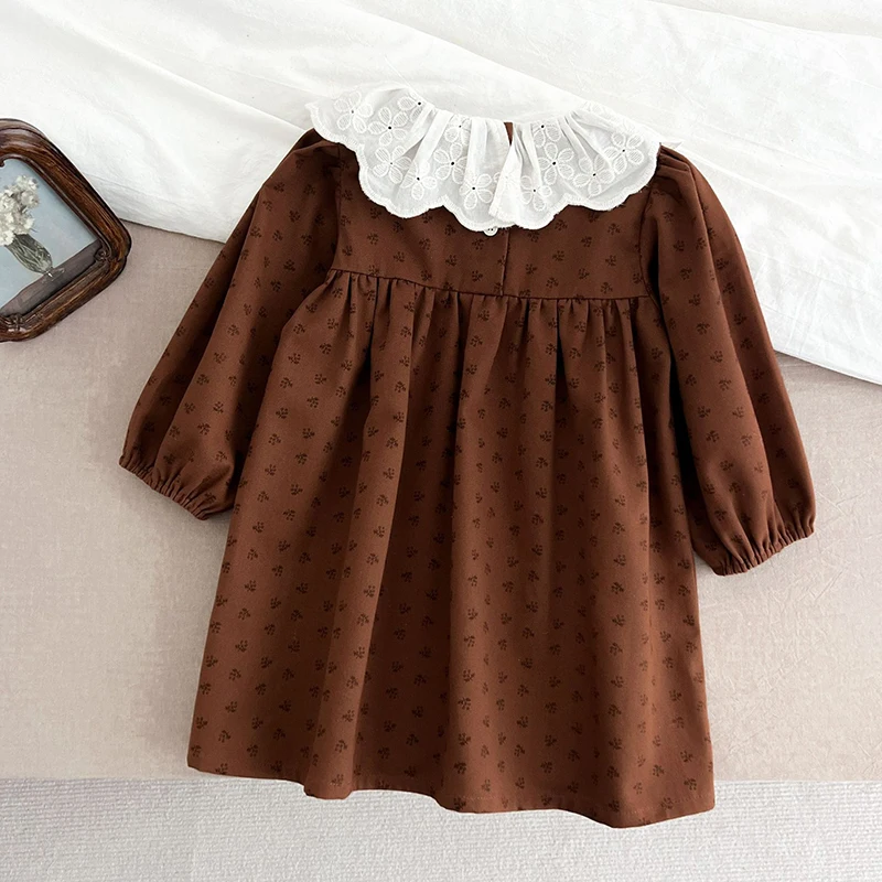 2023 neue Herbst Baby Mädchen Kleid 2-6Y Baby Mädchen Party Geburtstag Kleid Frühling Lange Ärmeln Spitze Baby Mädchen Kinder Prinzessin kleid – Detail 5