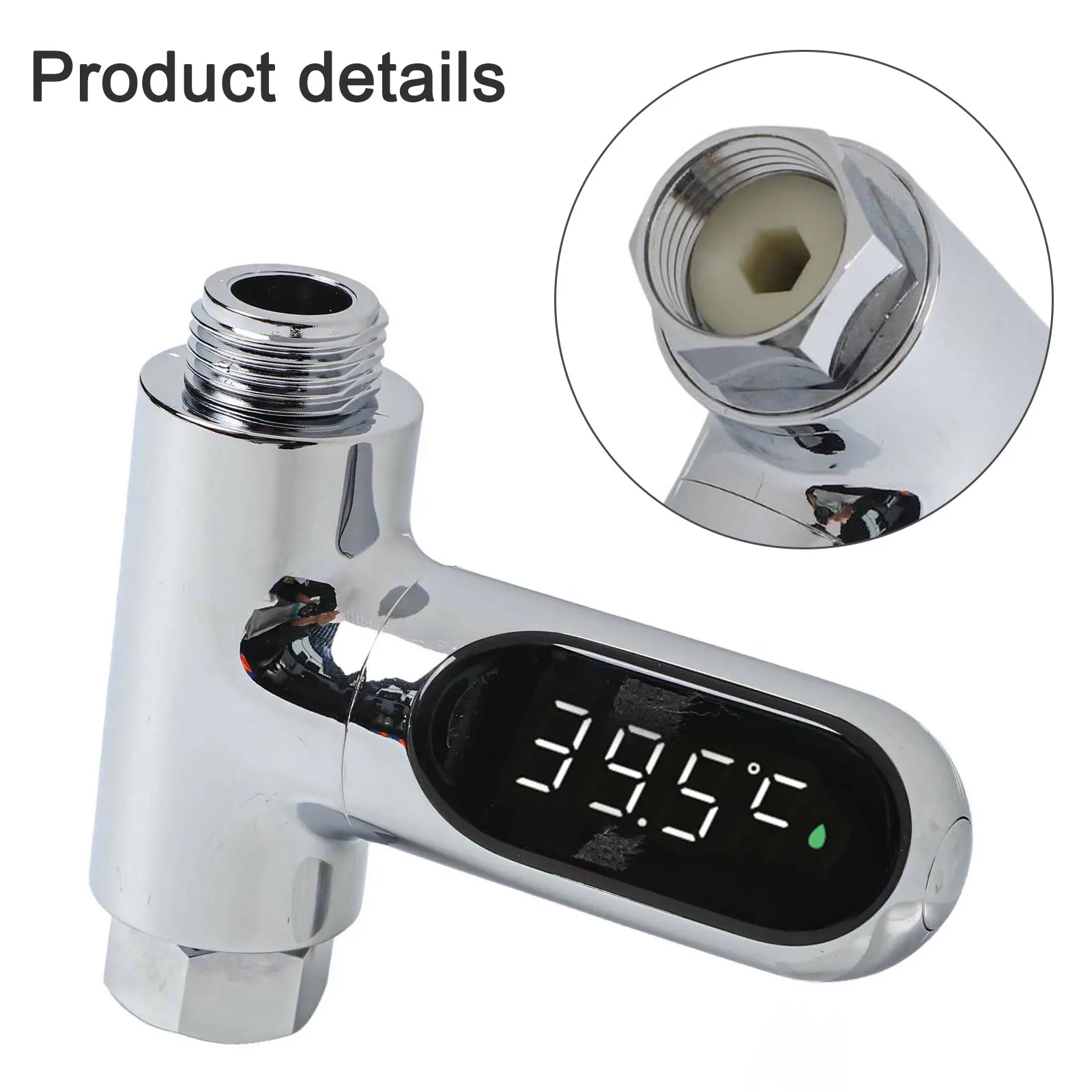 1 Pcs LED Display for celsius Water Temperature Meter Self-Generating Electricity Water Shower Thermometer Bathroom Accessories