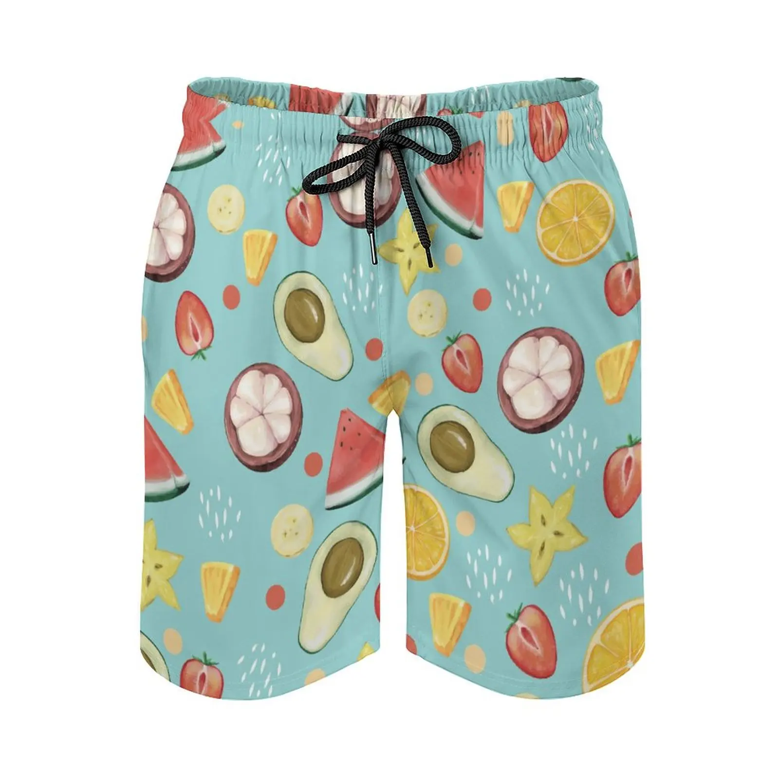 

Men/Women Fashion Summer Daily Can Wear Cartoon Fruit Print Small Fresh Multi-Style Loose Casual Beach Five Quarter Pants