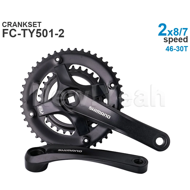 Шатуны SHIMANO MTB 2X8/7s FC-TY501-2 170 мм 175 мм 46-30T Оригинальные детали MTB Шатуны SHIMANO MTB 2X8/7s FC-TY501-2 170 мм 175 мм 46-30T Оригинальные детали MTB