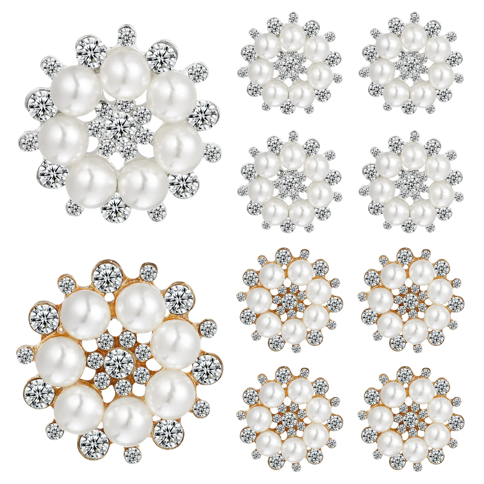 

20 Pcs Button Hair Accessories Retro Decor Charms Alloy Fittings Pearl Buttons Rhinestone Embellishments