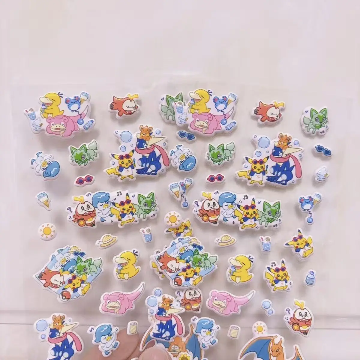 Pokemon Pikachu Psyduck Squirtle Bubble Cotton Three-Dimensional Sticker Diy Phone Case Water Cup Decorate Friend Birthday Gift view 4