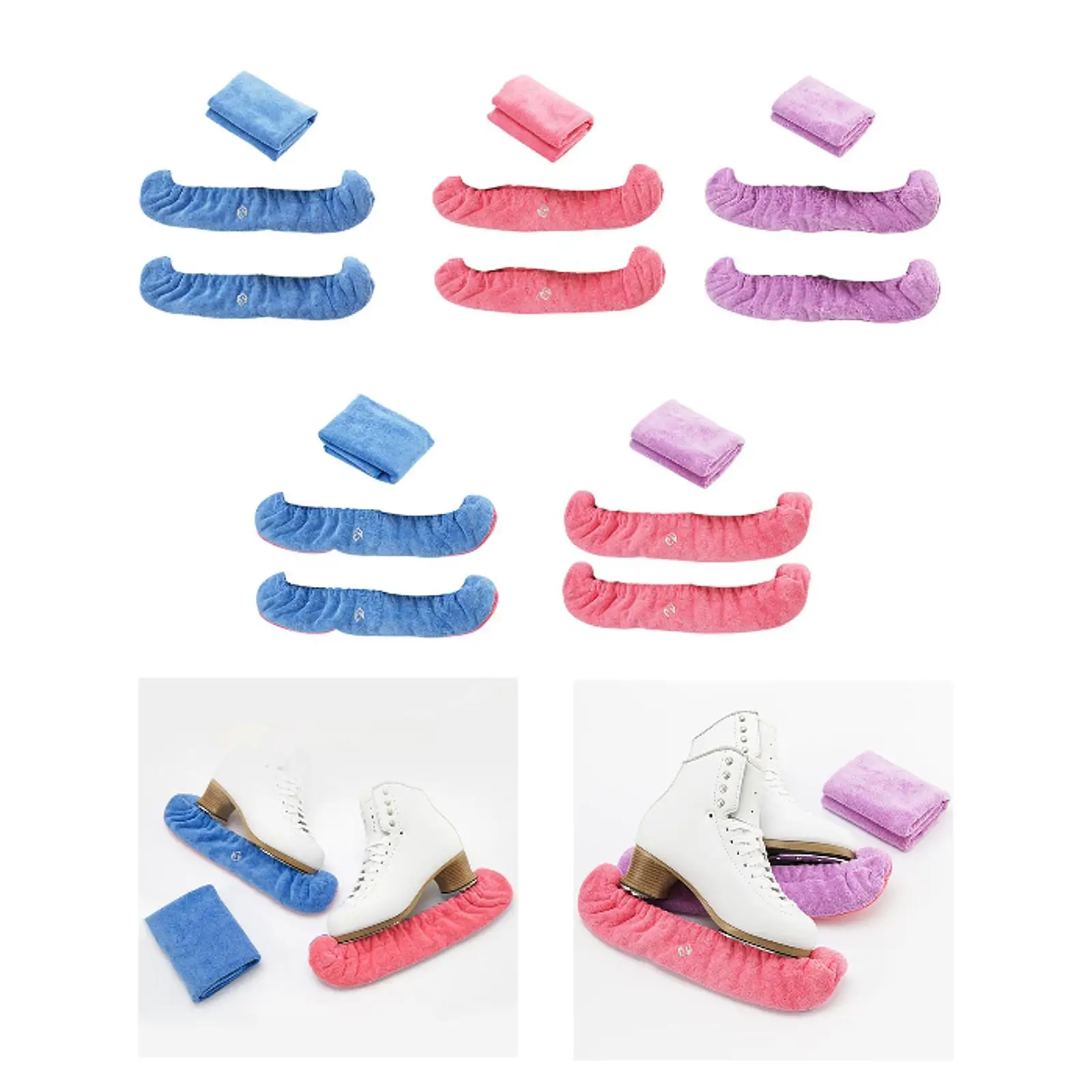 

2 Pieces Ice Skate Guards Ice Hockey Skate Blade Covers Fashion Reliable Ice Skating Protector for Gifts Adults Winter Sports