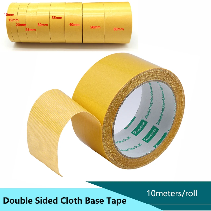 

10M Strong Double Side Cloth Base Tape Extra Strong Adhesive Non-slip Tape Waterproof Translucent Mesh Tape for Kitchen Bathroom