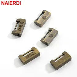NAIERDI Antique Retro Padlock Decorative Vintage Chinese Lock Mini Keyed Locks for Small Wooden Jewelry Storage Box
