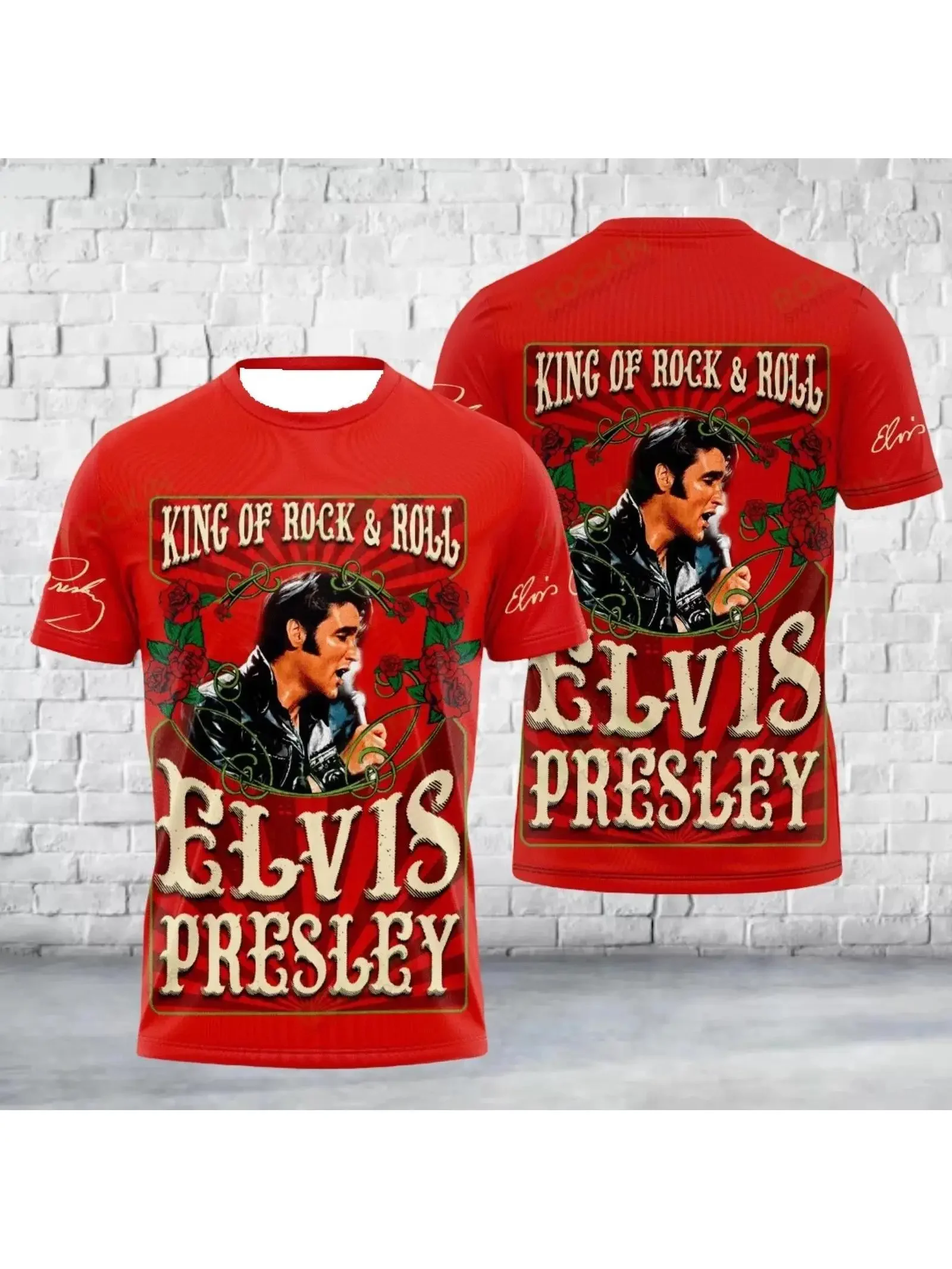 26 3D Printed Sports and Leisure European and American Retro Rock Singer Commemorative Jersey 3D Quick Drying Parent-child Wear