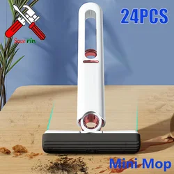 4/24Pcs Mini Squeeze Mop Mini Mop Desk Kitchen Car Clean Tools Mops with Self-squeezing Folding Home Cleaning Floor Washing Mops