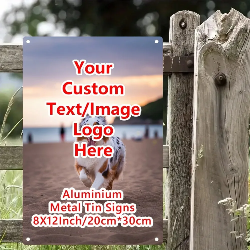 CIFbuy Customizable Memory Tin Wall Plaque 1pc Personalized Photo Pendants Capture Favorite Moments Home Bar Cafe Decor Gift