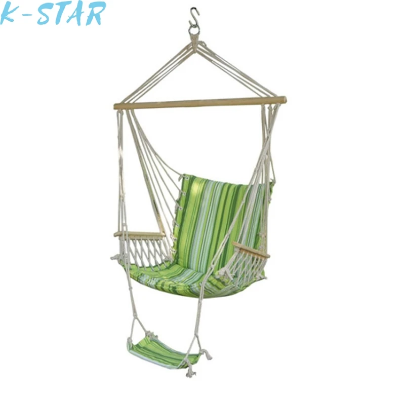 

K-star Cotton Canvas Colorful Striped Outdoor Single Hammock Seaside Swing Hammock For Entertainment Hot Sale 2024 Dropshipping