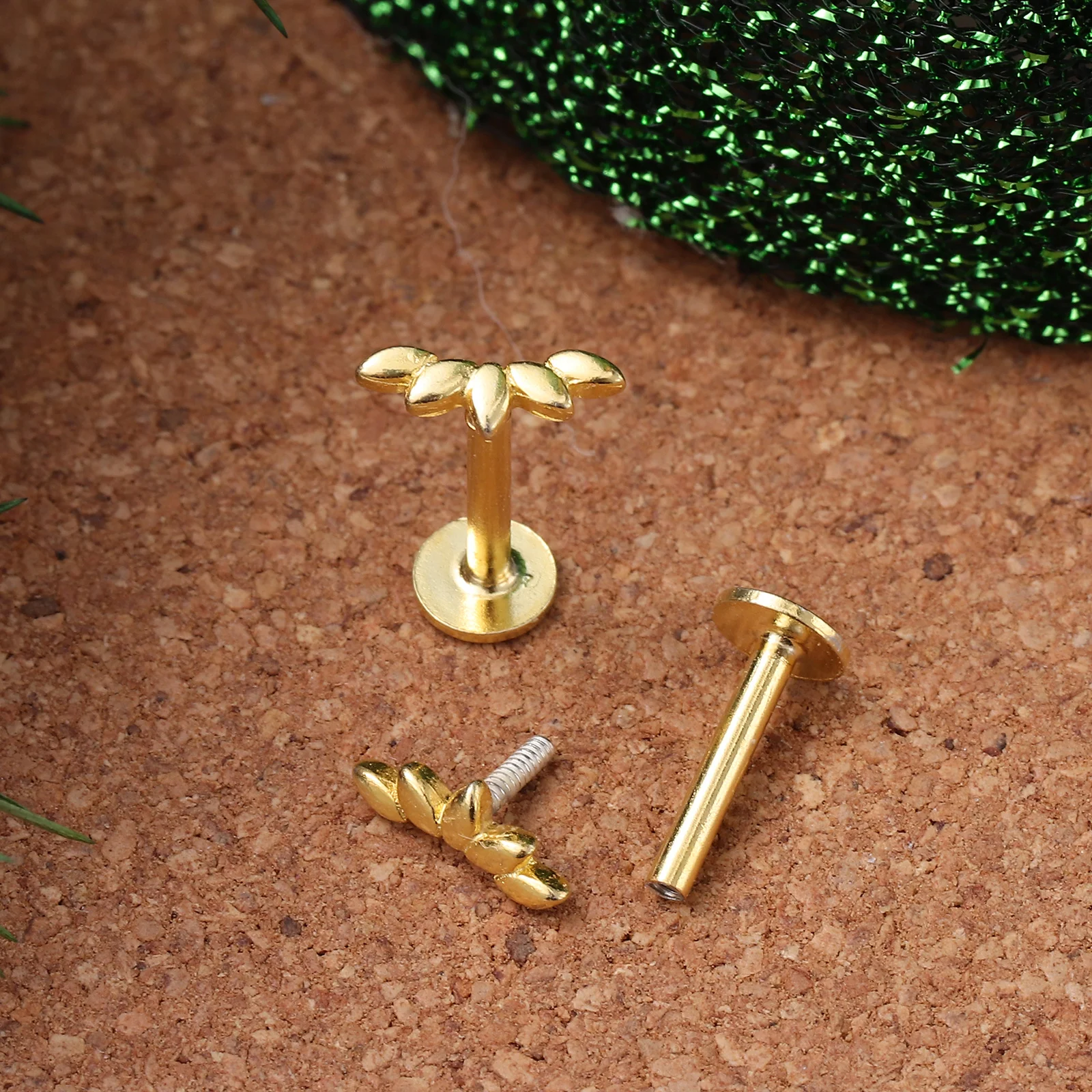 

2Pcs Cartilage Stud Earrings Flat Back Minimalist Design Comfortable Fit for Women Piercing Jewelry Conch Helix Piercing