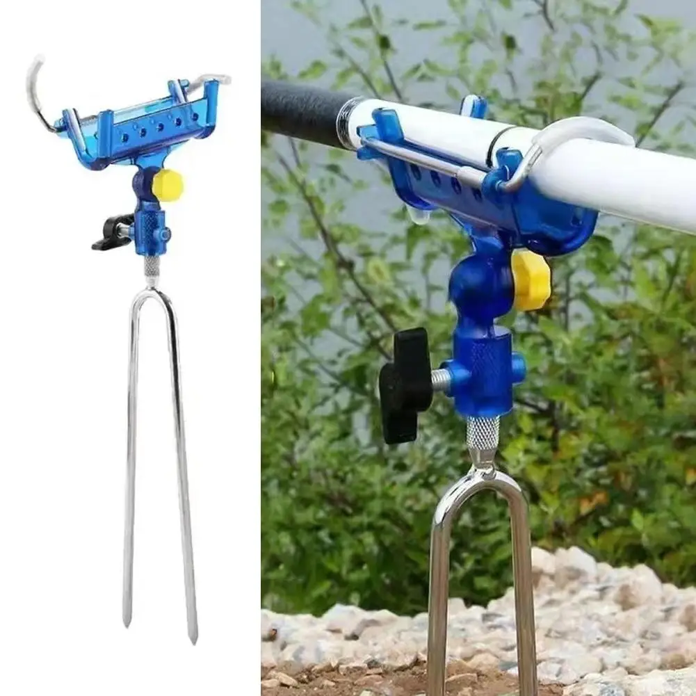 Fishing Rod Holder Abs Metal Fishing Rod Ground Insertion Fishing Adjustable Accessories Outdoor Bracket I5h9