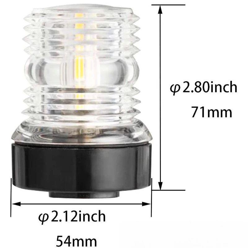 12V/24V Sailing Signal Light Boat Navigation Light  All Round 360° White LED for Yacht Marine Anchor Light Boat Accessories