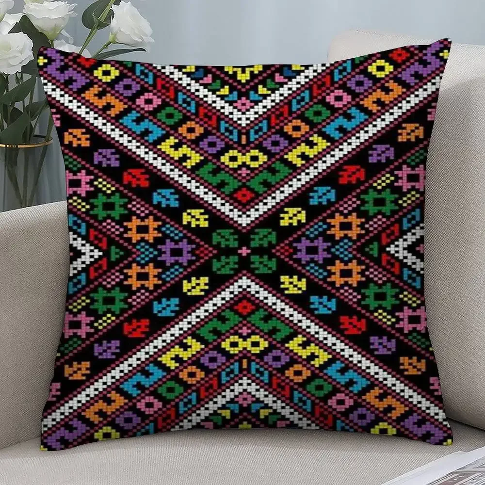 Ukraine Ornament Pattern Double-sided Printed pillow cover Short plush Suitable living rooms bedrooms sofas throw cushion cover
