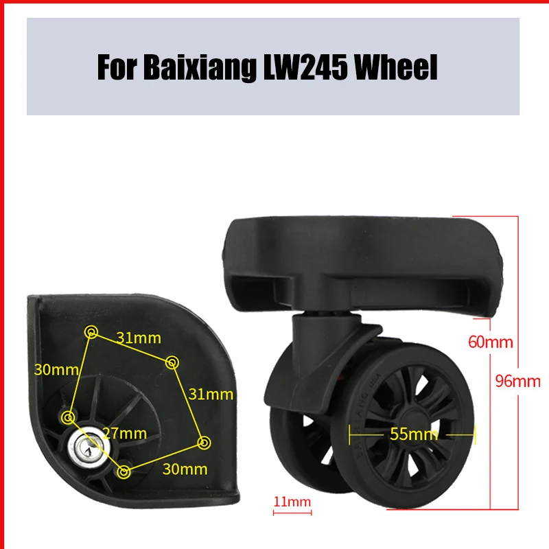 

For Baixiang LW245 Universal Wheel Replacement Suitcase Smooth Silent Shock Absorbing Wheel Accessories Wheels Casters Repair