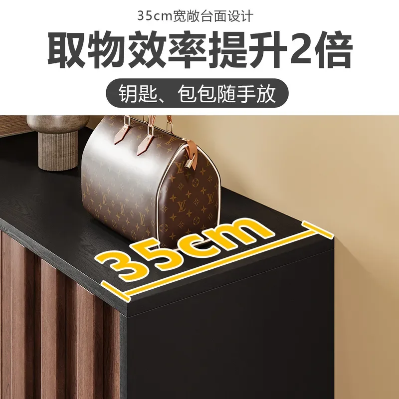 for Solid Wood Medieval Style Home Shoe Cabinet Household Door Porch Cabinet Integrated Simple Locker Layered Shoe Rack