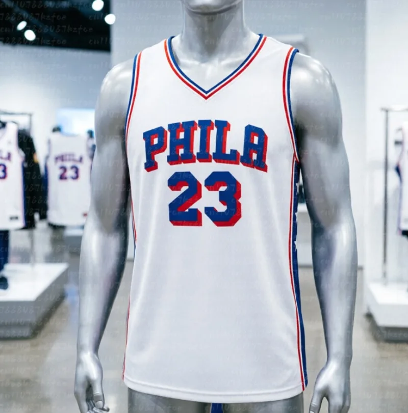 2026 Sixers James 23 Sleeveless Basketball Jersey Y2K Sports Fan Streetwear Loose Tank Top Quick Dry Mesh Shirt FamilyMatching