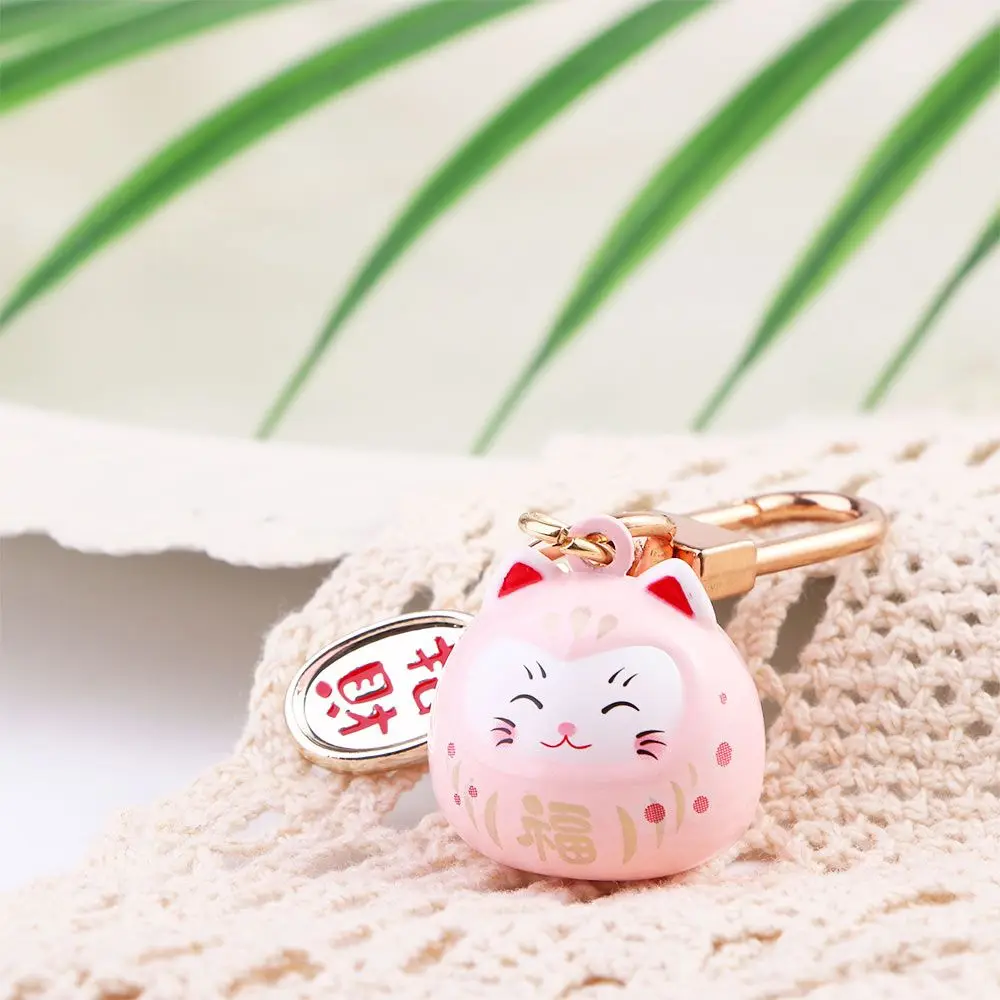 Fashion Jewelry New Door Key Cartoon Charm Car Key Maneki Neko Keyrings Pendant Bag Decoration Lucky Cat Keychains