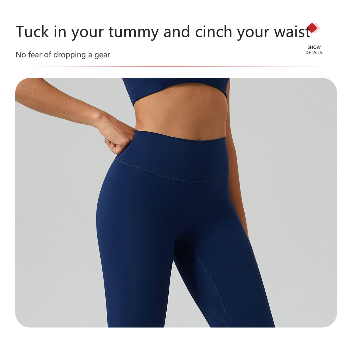 Damen-Sommer-Yogahose mit hoher Taille, Damen-Radhose, schnelltrocknende, atmungsaktive Leggings, ideal zum Laufen und Radfahren. – Detail 10