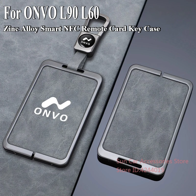 

For NIO ONVO L90 L60 2025 Zinc Alloy Smart NFC Remote Card Key Case Cover Protective Shell Bag KeyChain Car Interior Accessories