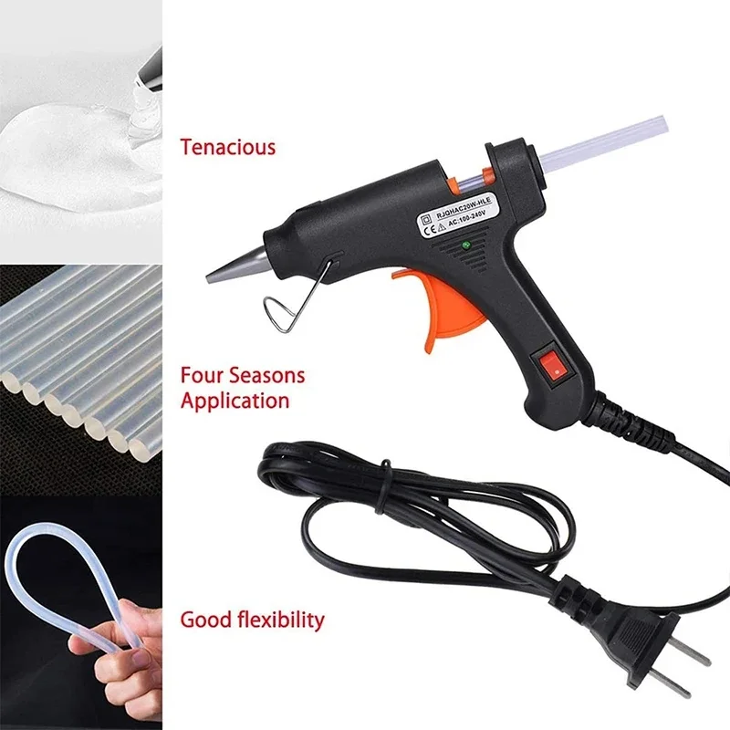 70W Hot Melt Glue Gun With 7MM Transparent Glue Stick Mini Gun Home Electric Heat Temperature Gun Repair Tool DIY Accessories