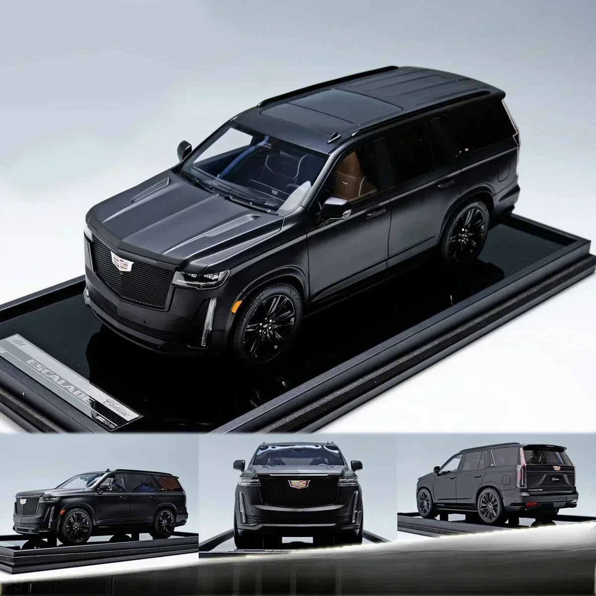 (In Stock) 1:18 Cadillac Escalade Limited Edition Matte Black Resin Car Model Collection Ornaments