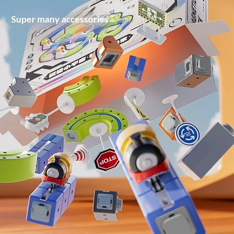 MBL 磁気ビルディングレールカーインターフェースアップグレード - 子供向けSTEM教育建設玩具、発達学習ギフト