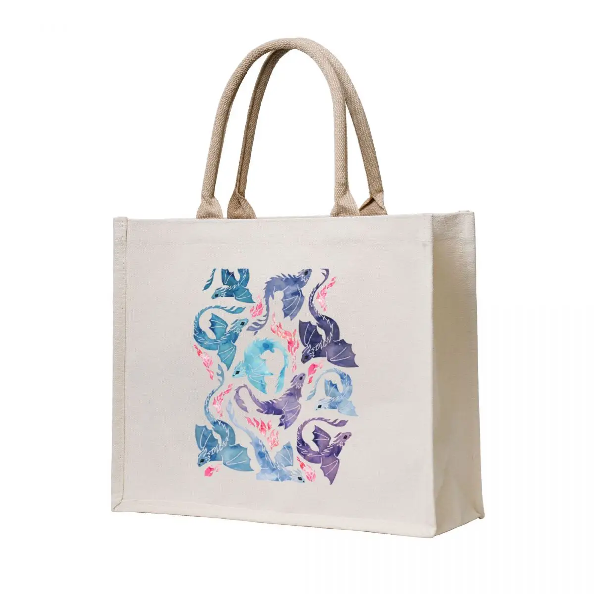 

Dragon fire turquoise & purple Tote Bag Big bag Lady bag Women's handbag tote woman