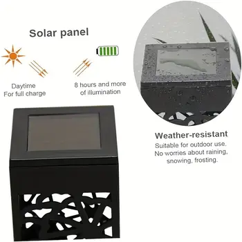 6個太陽能LED花園插地燈,裝飾鏤空草坪燈,防水戶外景觀照明,400mAh 10 最佳銷售 景觀設計 - №6
