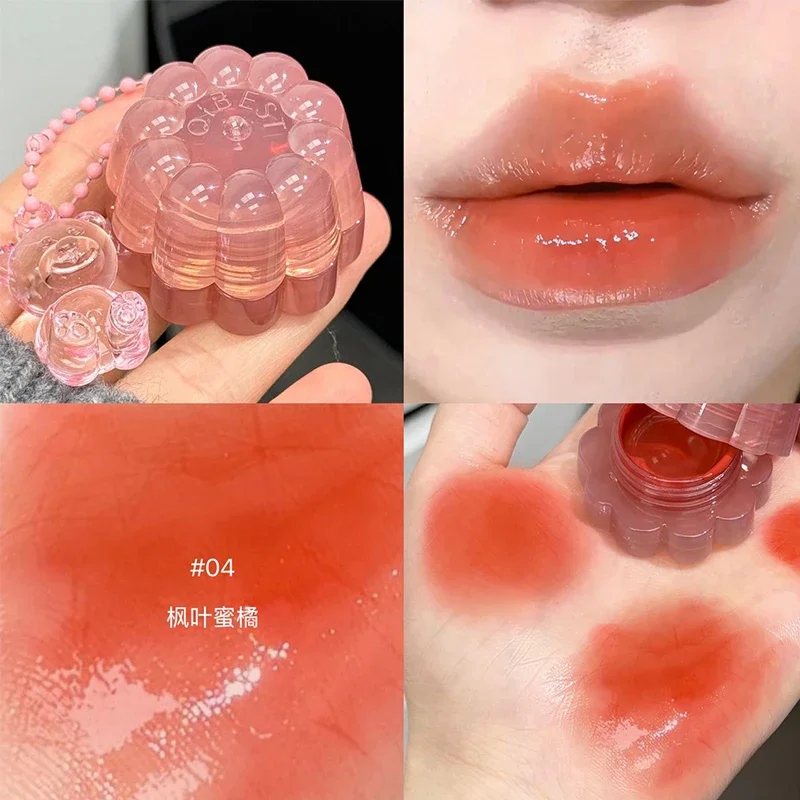 

QIBEST New Moisturizing Mirror Lip Glaze Long Lasting Lip and Cheek Dual-Purpose Gel Jelly Water-Glow Colorful Lip Stain Blusher