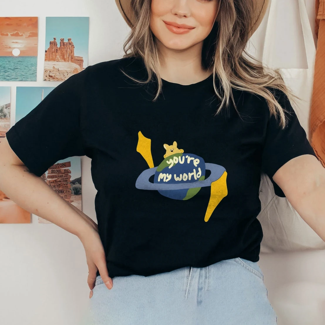 You Are My World Shirt Women Graphic T-Shirt Gift For Mom Grandma Mother’s Day T-Shirt