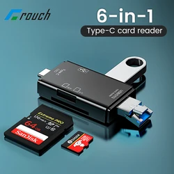 6-in-1 Card Reader Micro SD Card Reader USB2.0 Flash Drive Smart U-Disk/TF Memory Card Reading Adapter for Laptop Accessories