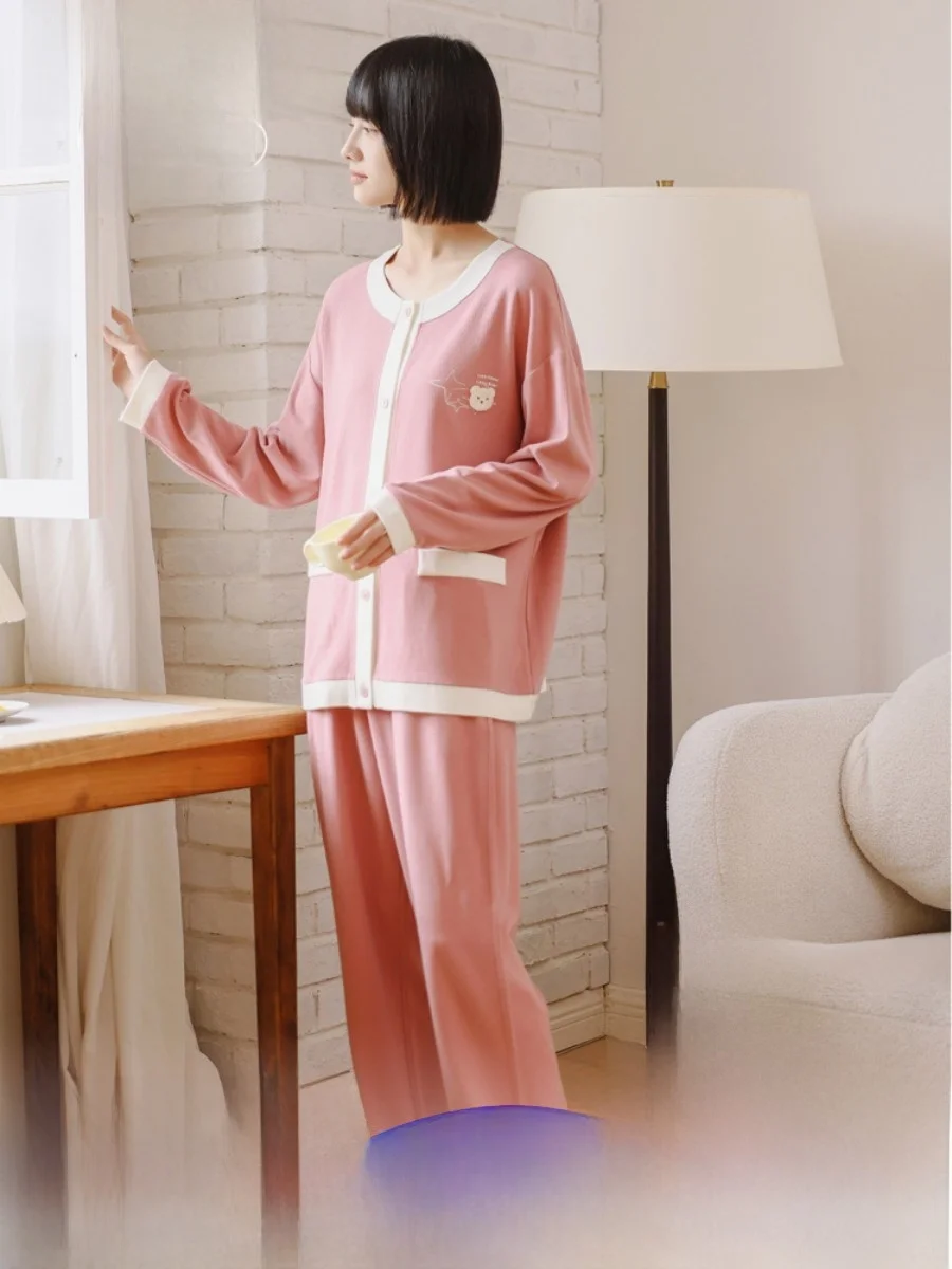 autumn-winter-bear-love-home-lazy-sle-long-sve-spwear-set-women's-country-fre-sle-comfortable-breathable-nightgown