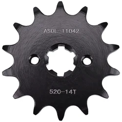 520 14T Motorcycle Front Sprocket For Hyosung GT250 GV250 2004 2005 2006 2007 2008 2009 2010 2011 2012 2013 2014 2015